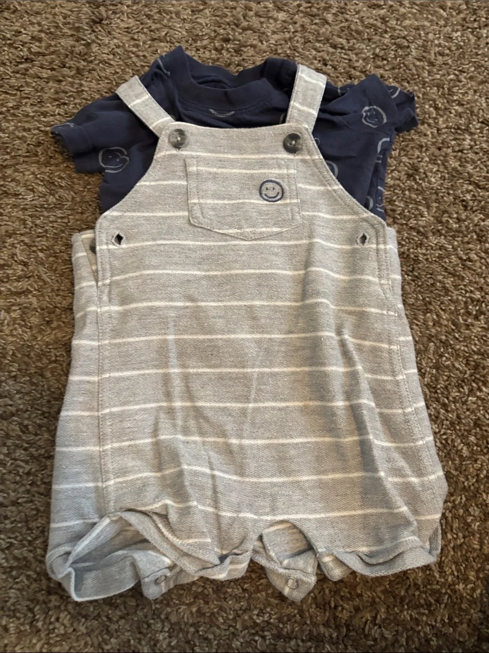 Carter's Navy Blue Baby Short-Sleeve Bodysuit - set of 3